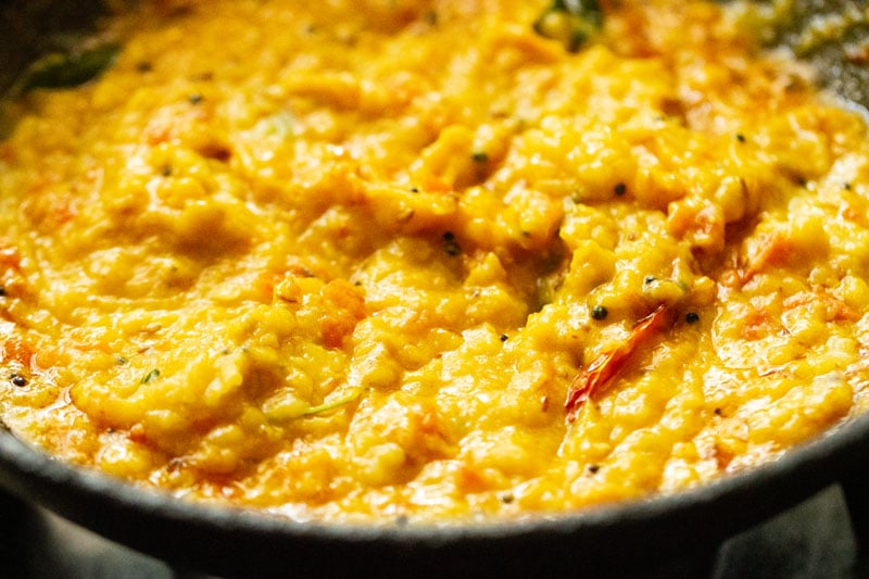 dal mixed evenly to make dal fry recipe