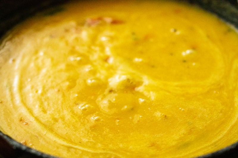 simmering dal fry