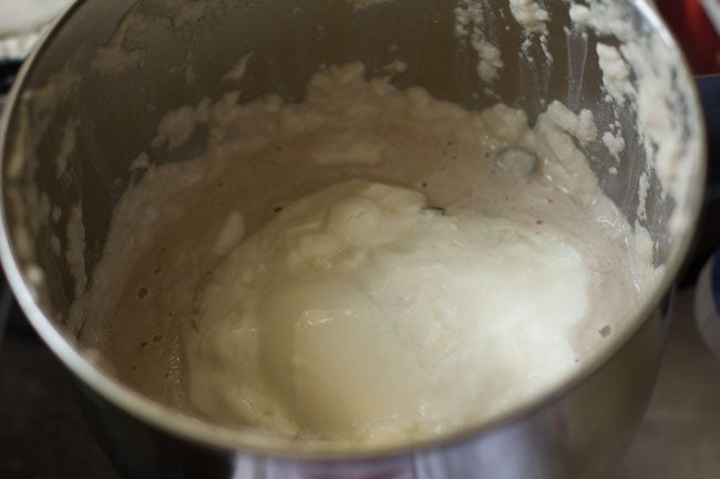 curd added to ground paste. 