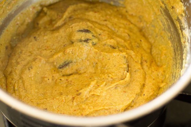 spice powders mixed well in the paste. 