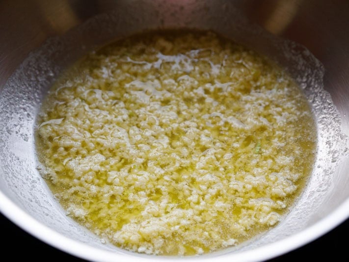 garlic getting fried in butter.