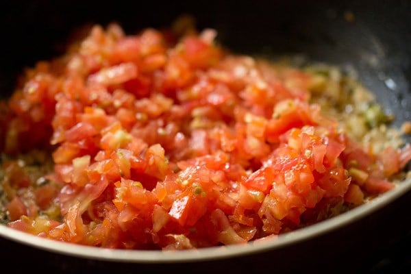 finely chopped tomatoes added