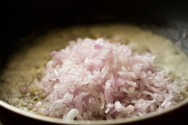added finely chopped onions in the pan
